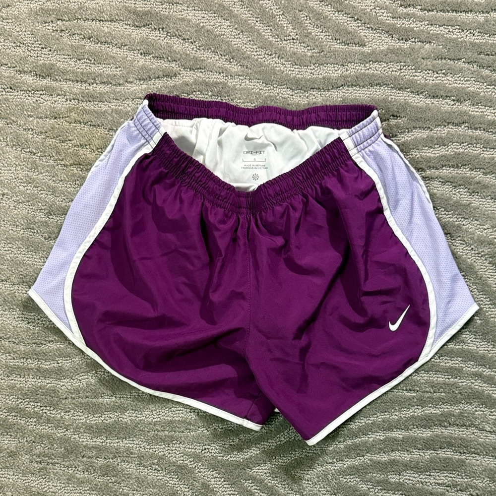 Nike Girl’s Athletic Shorts in Purple and White
